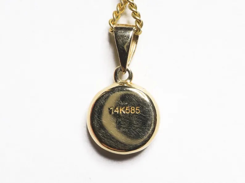 Solid 14k Gold Lightning Ridge Black Opal Doublets Pendant TOG-1060 - Image 2