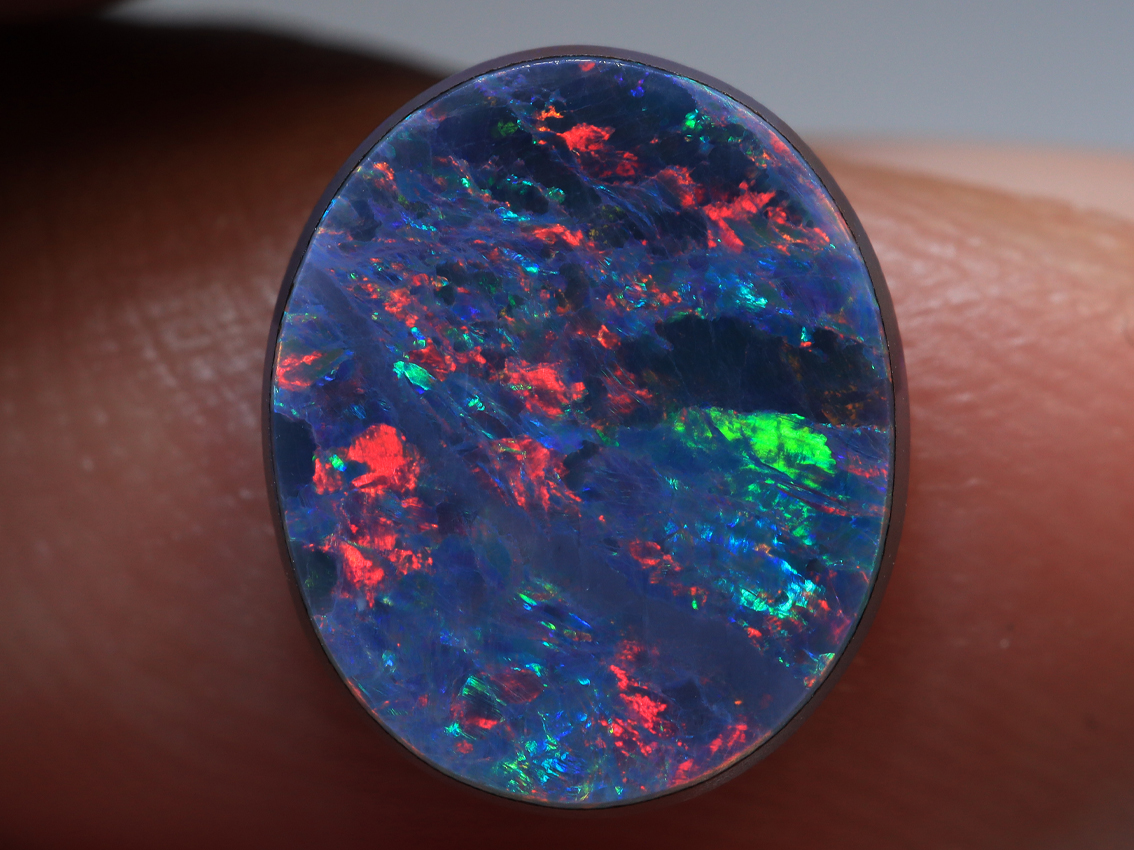 1.50 Ct. Lightning Ridge Polished Opal Doublet TOG-1100