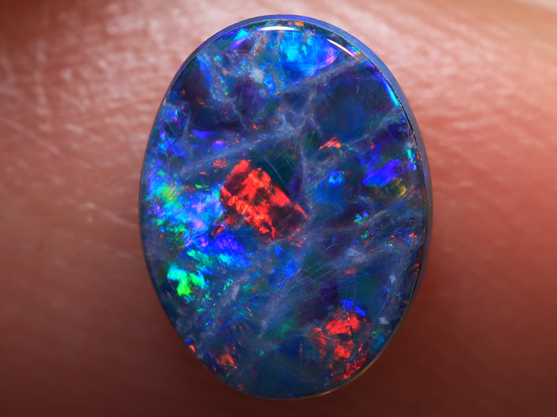 0.50 Ct. Lightning Ridge Polished Opal Doublet TOG-1106